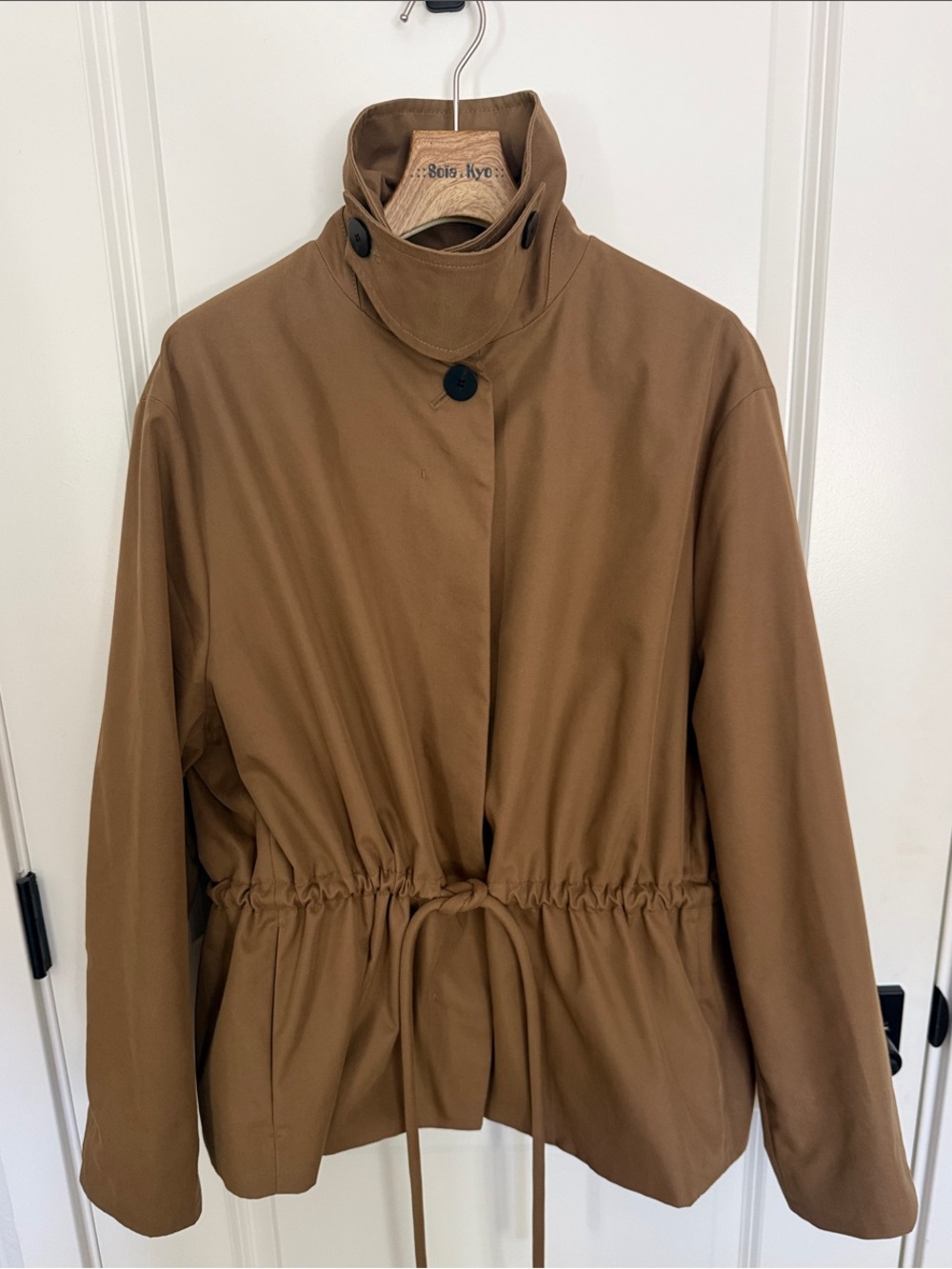 Zara Brown Drawstring Waist Utility Jacket sz Small